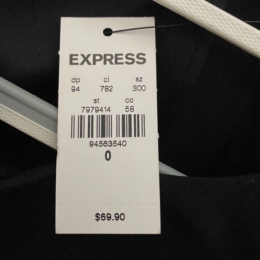Express Zip Back Sleeveless Hour Glass Shape Black Dress